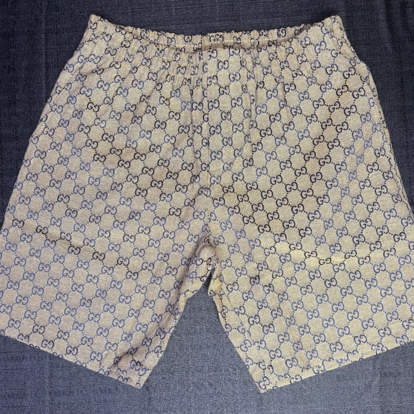Gucci Other - Men's GUCCI GG Monogram Logo Brown  Short Size LARGE Waist 32-34